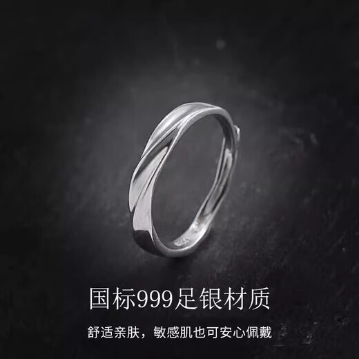 KZD999 sterling silver ring for boys 2025 new self-discipline tail ring men's single ring simple Mobius index finger ring Gudao Bravely Moves Forward - Men's Ring Old Phoenix Gold Opening Adjustable