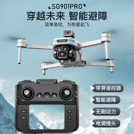 Beast Drone SG901pro mit Bildschirm Fernbedienung HD-Luftfotografie Kleine Einstiegs-Langstrecken-Hindernisvermeidung bürstenloser Motorbedienungsflugzeug-Flugzeugkinder Kinder Quadcopter SG901Pro-Screen Fernbedienungssteuerungssteuerungssteuerung mit drei Elektrik-Versionen mit drei Elektrizität [Sendenerbeutel + Zubehör + Blitzleuchte]