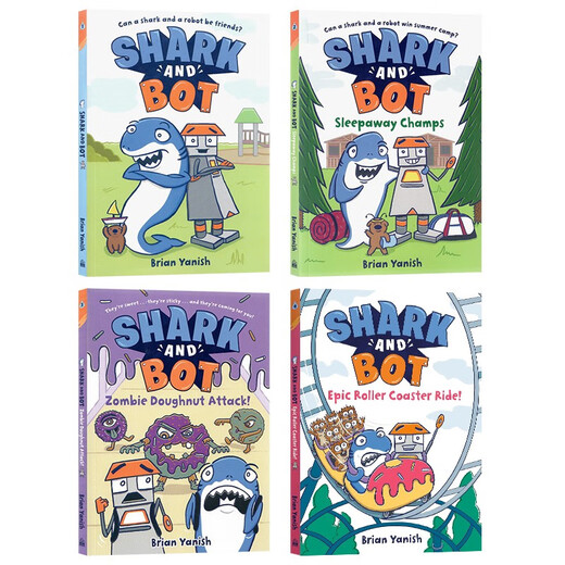 鲨鱼和机器（1-4册） Shark and Bot 蓝思GN300-480L 诙谐幽默 全彩友谊幽默搞笑搞笑漫画书 小学生课外阅读 英语启蒙 [平装]美国学乐出版社 【和神探狗狗一样的难度】