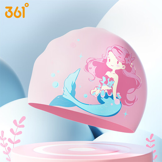 361°儿童泳帽女童不勒头硅胶高弹防水舒适儿童游泳装备帽