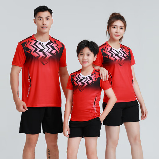 Hip-you sports suit parent-child clothing badminton clothing football uniform children student short-sleeved training men's and women's sports jersey team uniform A401 gorgeous blue suit XXXS