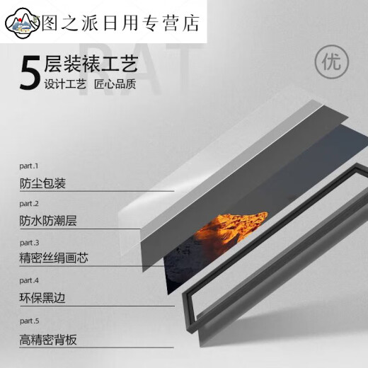 Rizhao Jinshan Sala de estar Decoración de la sala Atmosférica Fuji Sofá Fondo de pared Moderno de dormitorio simple Murales colgantes Pifeng 1047 Pentecosidad grande Pentecose Film de cristal de 25 mm