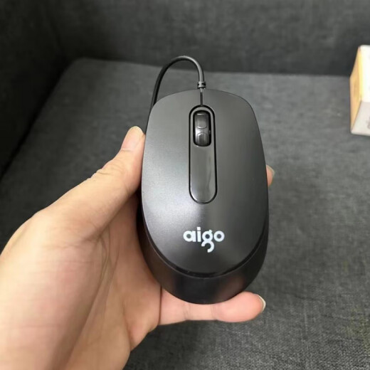 爱国者（aigo）Q829有线光电鼠标 男女款商务办公耐用家用笔记本台式通用 黑色