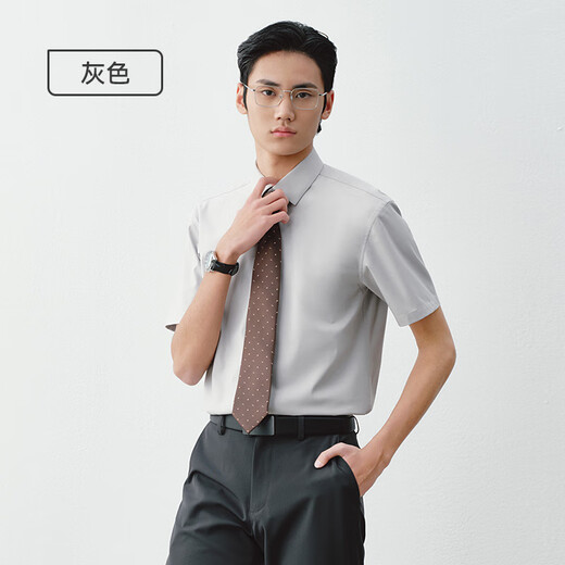 京东京造短袖衬衫男商务长绒棉衬衣男白衬衫外套男装 白色 40