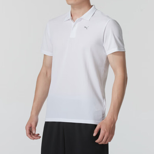 彪马（PUMA）男士t恤 2025夏季新款运动服休闲半袖宽松通勤上衣透气短袖polo衫 521933-02/彪马白/主推款 L 180/100A 推荐体重140-160斤