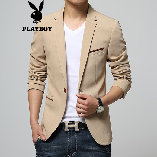 Playboy Suit's Men's Men's's's et Autumn Style Casual Casual Costume Men's Men's Veste mince et mince Tops Tendy et à la mode Small Suit Black [1416 GRAIN TEST] 3xl recommandé 150-165Jin [Jin est égal à 0,5 kg]