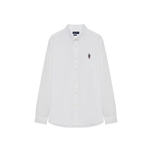Teenie Weenie Men Bear Men and Women's Same Casual Shirt 2025 Spring New Lapel Fashion Long Sleeve Shirt White M