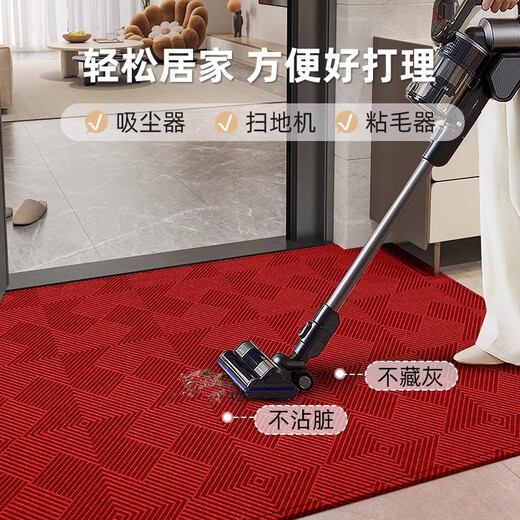 Yunjiao Eingangsmatte Eingangstür Matte High-End Light Luxury New Door 2025 Rote Matten-Tür resistente schmutzresistente und waschbare Außentür Carter-15618 80x160 cm