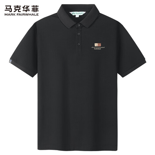 Mark Huafei 7A antibacterial lapel short-sleeved Polo shirt men's 2026 summer new trend youth embroidered T-shirt 5406 dark blue 102 XL (180) (recommended 145-160Jin Jin equals 0.5 kg)