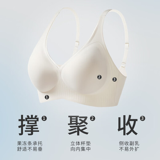 Langsha soft support seamless bra for women with small breasts, push-up bra without steel ring, anti-sagging, side breast reduction bra
