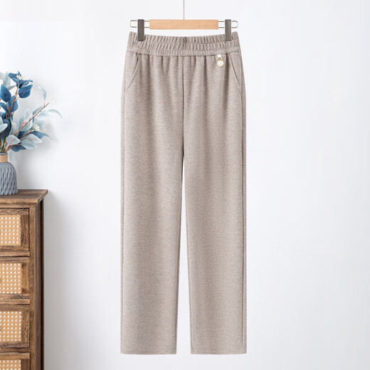 Fengxiao mom pants, autumn and winter style, elastic high-waisted straight-leg trousers for the elderly, plus velvet and thickened, loose trousers for middle-aged and elderly women.