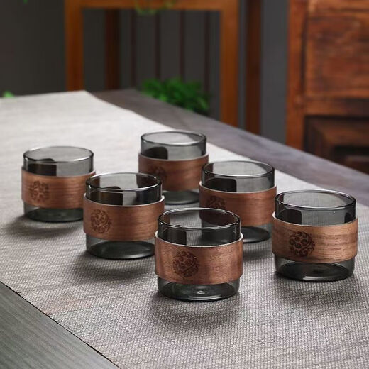 Soot meditation pot male cup high borosilicate high temperature resistant Xiangyun buckle master cup cup tea tray set with cup holder