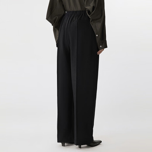 Jnby [même modèle dans le centre commercial] 25 printemps nouveau produit pantalon décontracté femmes pantalons droits lâches 5p2e12110 001 / noir xl