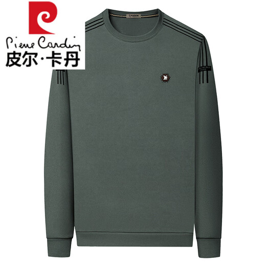 Pier Cardin Algodón puro Camiseta de manga larga para hombres 2025 Nuevo cuello redondo de primavera Camisa de base casual versátil casual de 6625 metros de 6625 metros (modelo) más terciopelo M 165 recomendado 90-110Jin [Jin iguala 0.5 kg]
