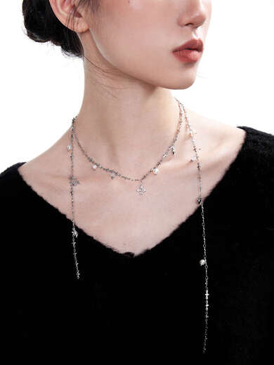 Chihuan Fu U Creature Wild original sterling silver necklace cross versatile stacking king sweater chain sterling silver pearl pendant necklace