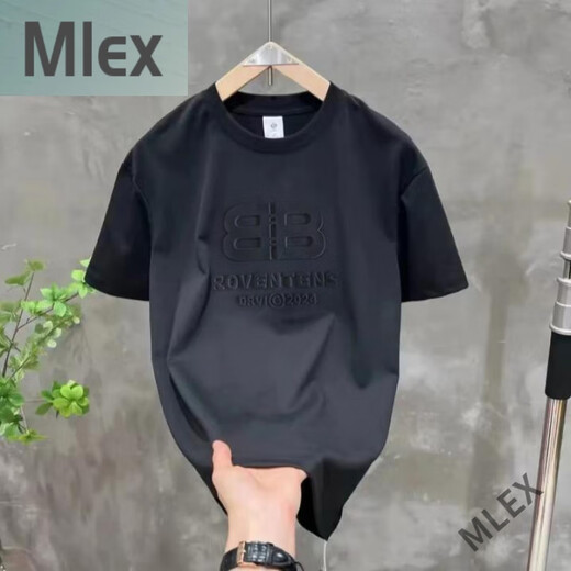 MLEX电迈服饰新款立体钢印双B字母休闲.T恤 YS 9856男女款 白色 M 90-110