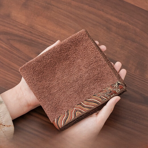 Yipin Workshop Chinese tea towel tablecloth absorbent high-end thickened tea table special towel for tea making Kungfu tea set accessories tea tray accessories Wangxiangyun (one side) dark brown