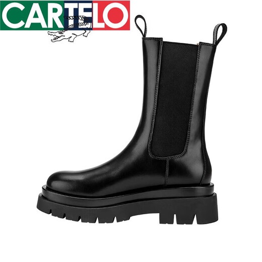 Cartelo Leder Martin Boots Frauen 2025 Britisch-Stil Frühlings- und Herbst-Single-Stiefel kurze Stiefel mittelschwerem Chelsea Dicke Sohle cool
