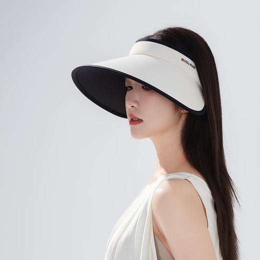 Yalu sun hat women's summer anti-UV large brim face-covering sun hat showing face small hollow top sun hat