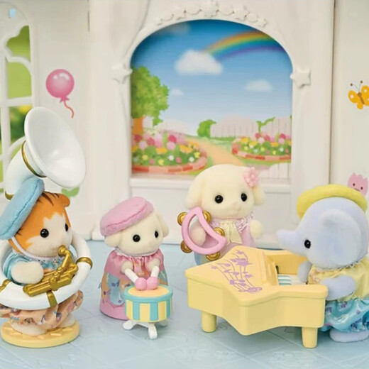 Sylvanische Familien Japanische Versionskonzertset, Spielzeugpuppen -Set spielen, Geburtstagsgeschenk für Kinder