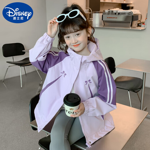 G.DUCKKIDS girls spring clothing windproof jacket children's clothing 2025 new fashionable big children's hooded girl spring and autumn top purple 150 cm