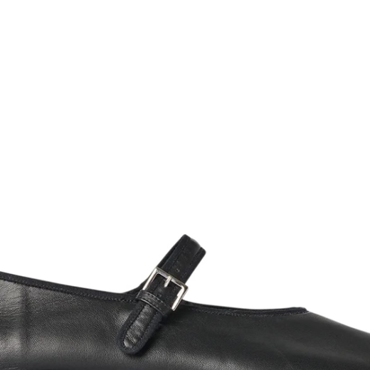 Les chaussures et bottes de luxe en rang pour les femmes Boheme MJ Buckle Flat Shoes F1396N60-BLK 24 HOT VENTE NOIR 36