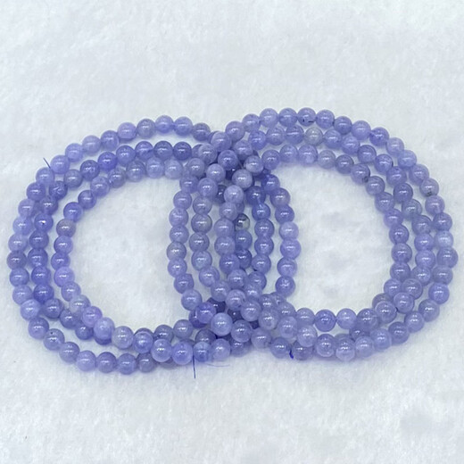 Chihuan natural tanzanite three-circle bracelet for women, fashionable, fresh and simple, crystal multi-circle bracelet, jewelry, gift, versatile 2#/44.2MM/round beads/three circles