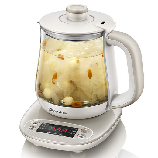 Bear health pot office mini small teapot tea maker mini kettle thickened glass mini kettle for 1 person floral teapot automatic constant temperature YSH-A08U6 with filter 0.8L