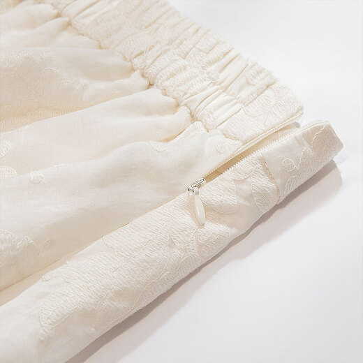 Cypress high-waisted skirt 2025 spring new women's fashion style embroidered mid-length large hem skirt
