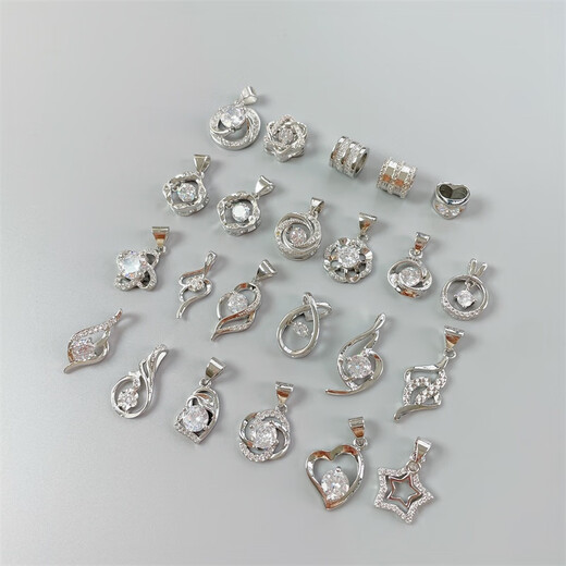 Shiyi single pendant Pt950 pure platinum, non-fading, non-allergenic, moissanite diamond 18k pure white gold single pendant without chain for children, masonry small waist