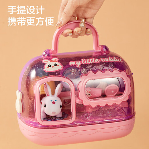 Chiang-alleman Children's House Play House Toys Toys Girl Little Rabbit Doll 2 ou plus 3 à 10e cadeau d'anniversaire [Version standard House Play House] Little Rabbit Doll peut être graffité et lavé