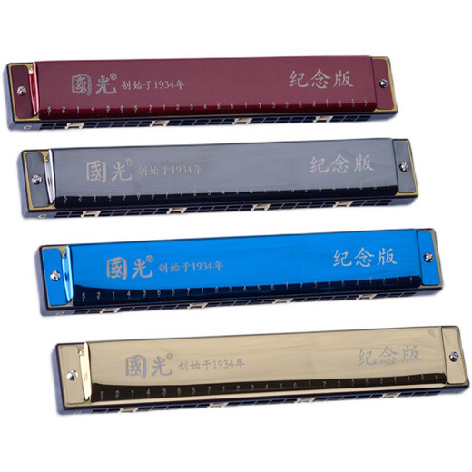 Guoguang Mundharmonica 24-Loch Polyphone C-Tune-Anfänger Monophonische Schüler lernen von Kindern mit Skalen 24-Loch-C-Tune-Red