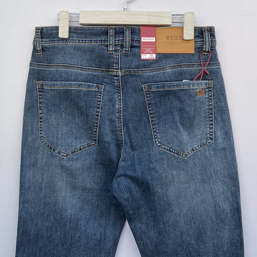 Dumme Kinder Dumme Kinder Denim Herrenhosen C9759 Hellblau mittelgroß und hohe Taille 2025 Frühling und Sommer Neue Männer -elastische gerade fette Hosen hellblau dünn 34 (Taillenumfang 2 Fuß 7)