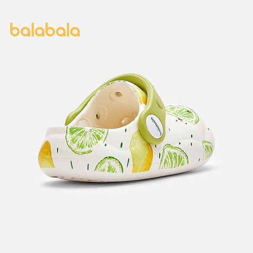 Balabala Kinderschuhe und Kinderruhschuhe Sommer 2025 Neue Innenjungen bequeme Tide-Lochschuhe für Mädchen für Mädchen weiß und grün 00314 23 (Fußlänge 16.3-16,7/Innere Länge 17,7)