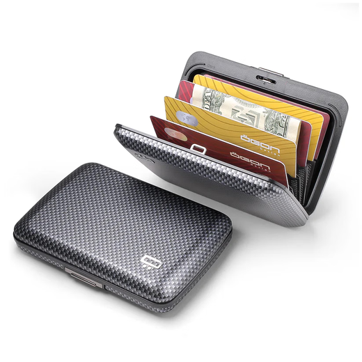 Europäischer Clip French Ogon Original Anti-Diebstahl-Bürsten Visitenkarten-Bag-Kartenbox importiert Aluminium Anti-Demagnetisierung wasserdichte Modebank-Karton Kohlefaser Muster