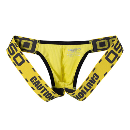 0850 sexy Männer Unterwäsche Herren Tanga Tanga Taille Faden Baumwoll Doppelschläger HIP HIP NO Taille T-Touser Rücken ohne Muskelverlust 0 gelb l