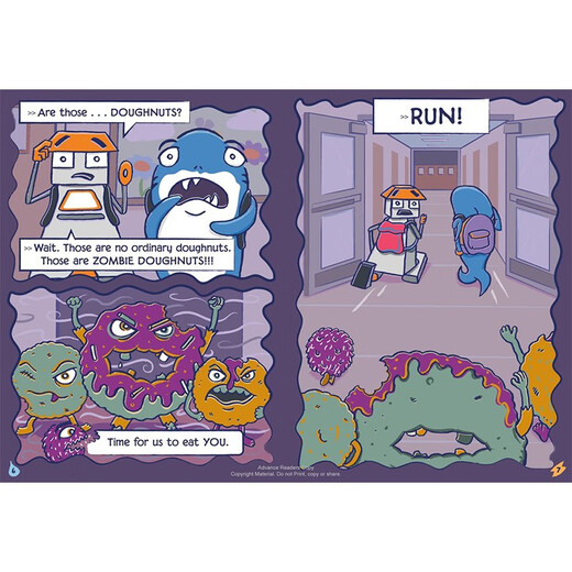 鲨鱼和机器（1-4册） Shark and Bot 蓝思GN300-480L 诙谐幽默 全彩友谊幽默搞笑搞笑漫画书 小学生课外阅读 英语启蒙 [平装]美国学乐出版社 【和神探狗狗一样的难度】