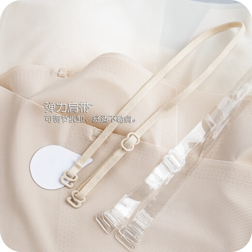Gemanduo's beautiful back, big breasts, small breasts, summer ultra-thin, invisible, strapless tube top, anti-exposure, one-word ice silk bra, champagne white, one size fits all (80-140Jin Jin equals 0.5kg)