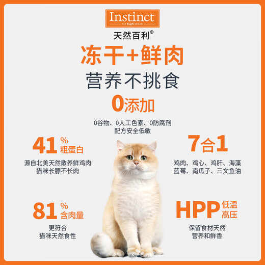 Instinkt Baili Katzenfutter Getreide-freies Hühnchen High Protein Hähnchen frisch Hühner-Free-Trothy Cat Food Lachs Kitty Cat Food Erwachsener Katze Vollbühne [26. März] 10 Pfund frisches Hühnchen-Katzenfutter