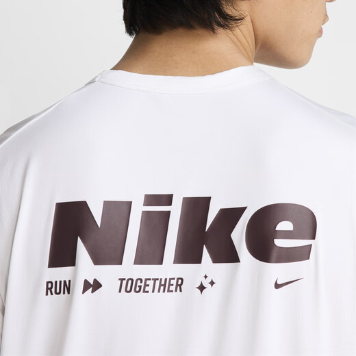 
Nike (NIKE) official HYVERSE DRI-FIT men's sun protection quick-drying short-sleeved top summer T-shirt HV4882 100 white/bright burgundy red/silver XL