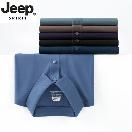 Jeep Spirit Jeep Polo. Hemd für das kurzärmelige T-Shirt von Männern für Papas Ice Silk Business Casual Summer Dünne Revers halbärmelte xyy1421 schwarz l