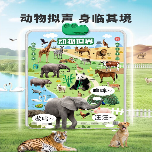 Lingno Calidad alemana Audio Baby Education Educación temprana Post Chart Iluminación cognitiva Infantil y niño Lectura Libro de voz Libro de aprendizaje de juguetes 0-2 años [Animales + frutas y verduras + transporte + caracteres]