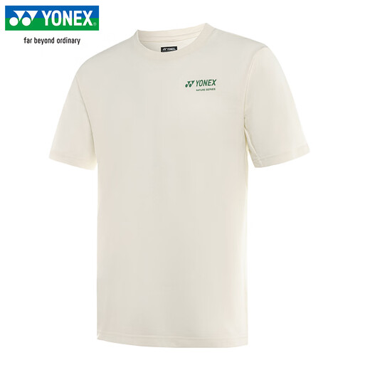 Yonex2025 Nuevo Yonex Badminton Uniforme de secado rápido Camiseta para hombres y mujeres de manga corta Sports Ambientally Sports Top 16833 Men's 16833cr Ice Beige M