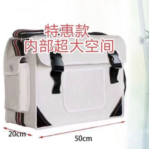 An Junsheng construction site tool bag thickened canvas wear-resistant large repair hardware tool satchel water and electricity canvas bag thickened and strong white large extra thick with compartment 40*14*30