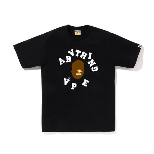 BAPE Trendy Brand Summer Pure Cotton Round Hals kurzärmeligte Affe-Kopf-Ehepaar lässig T-Shirts für Studenten Männer und Frauen trendy halbärmelte 5012 Black M.
