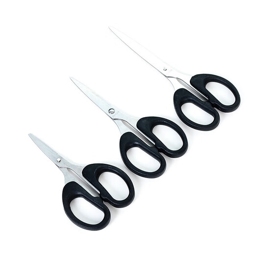 Office scissors, children's handmade scissors, student diy paper scissors, paper knife, stainless steel black small scissors, art scissors 6CMX12CM*3 pieces