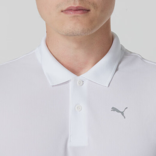 彪马（PUMA）男士t恤 2025夏季新款运动服休闲半袖宽松通勤上衣透气短袖polo衫 521933-02/彪马白/主推款 L 180/100A 推荐体重140-160斤