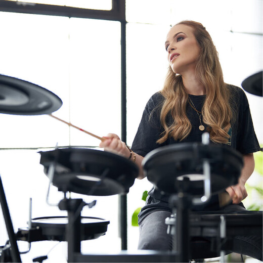 
Roland TD17KV2 Adult Children Professional Home Beginners Electric Drum Stands Three Cymbals Gift Drum Stool Headphone Gift Pack