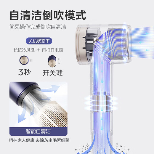 Midea hair dryer household negative ion high power does not damage hair hair dryer high-speed hair dryer curling set hair dryer 3.9 billion plasma hair care sterilization and mite removal smart LCD screen + new soft baby mode + quick-drying magnetic air nozzle hanger birthday gift for girls, wives, girlfriends, mothers-in-law, elderly people, practical and high-end