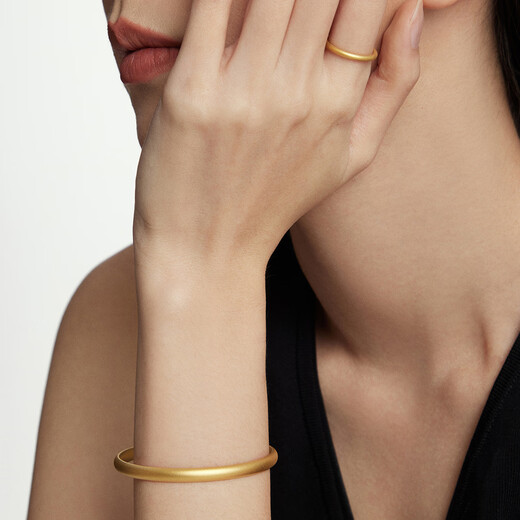 Chow Tai Fook Simple Plain Ring Women's Football Gold Jewelry (Work Fee: 120 minus) EOF1423 Chinese Valentine's Day No. 16, 40g